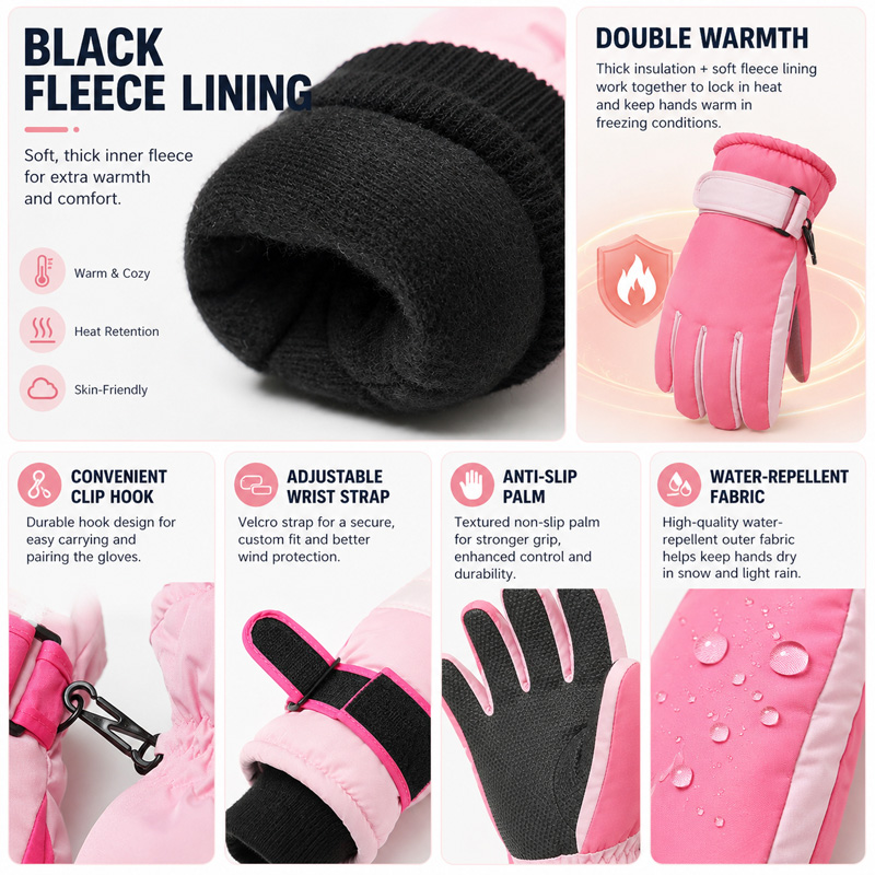 Kids Winter Ski Gloves Waterpr - Gardening Glove Waterproof recension och pris